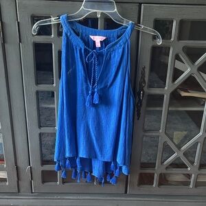 Lilly Pulitzer Royal Blue Textured Sleeveless Top